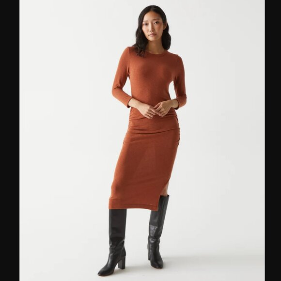 Michael Stars Christy midi dress in pecan, size M - Picture 2 of 5